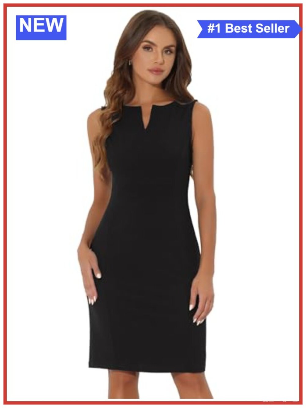 Sleeveless Sheath Pencil Dress V-Neck Bodycon Business Work Wear